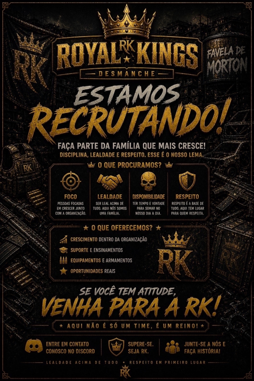 Cartaz de recrutamento da facção Royal Kings
