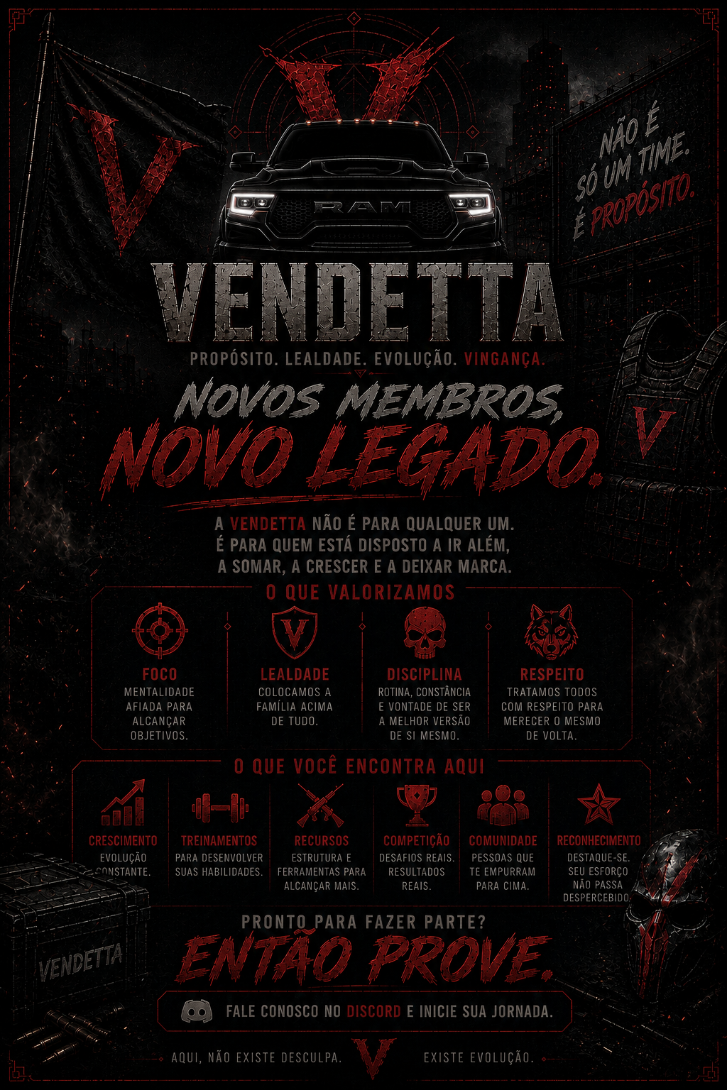 Cartaz de recrutamento da facção Vendetta