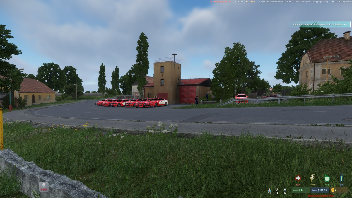 Viaturas do SAMU estacionadas no Project Life RP